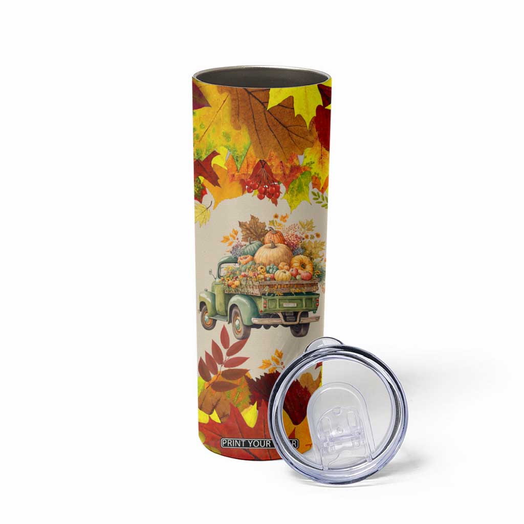 Pumpkin Truck Autumn Personalized Skinny Tumbler TS04 Print Your Wear