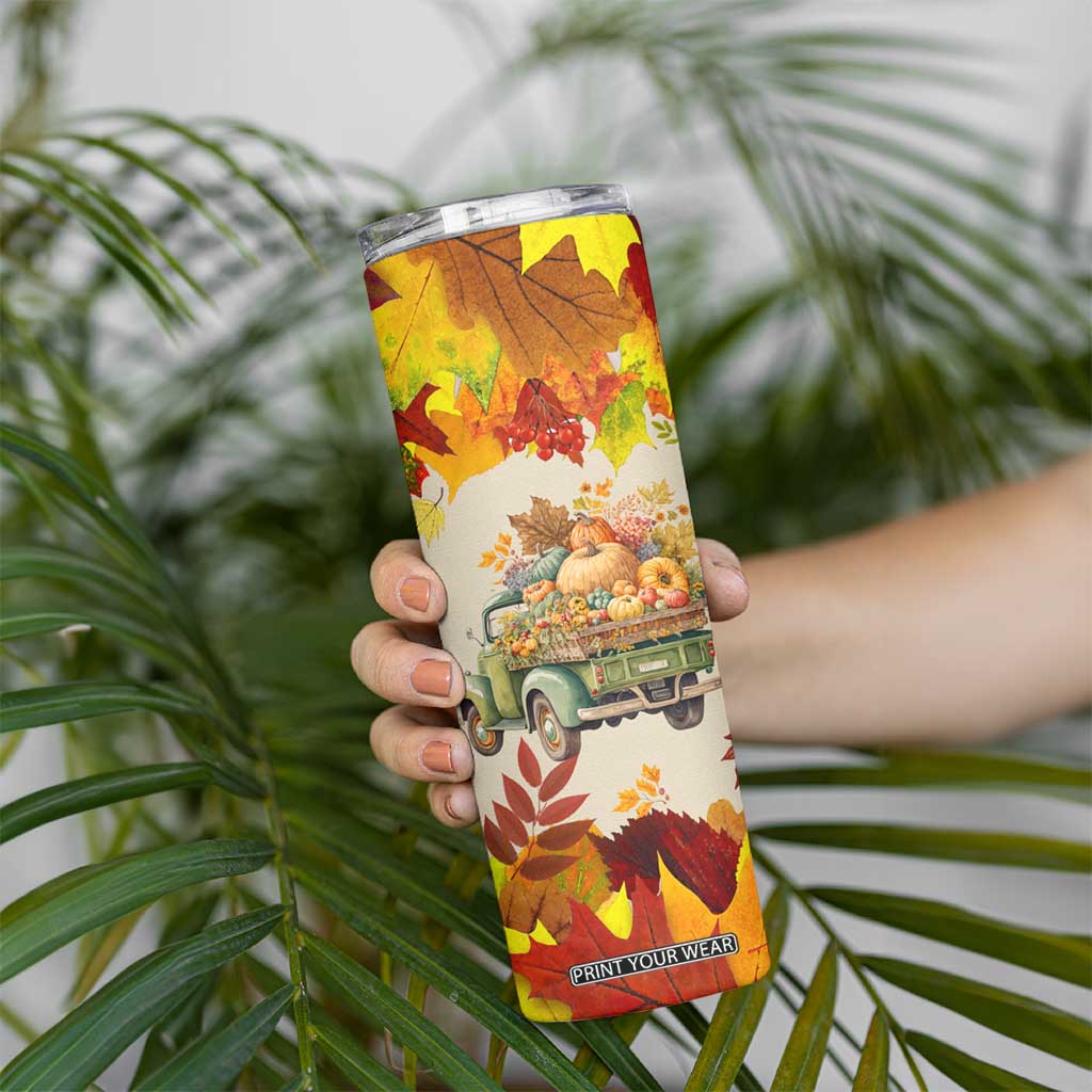 Pumpkin Truck Autumn Personalized Skinny Tumbler TS04 Print Your Wear