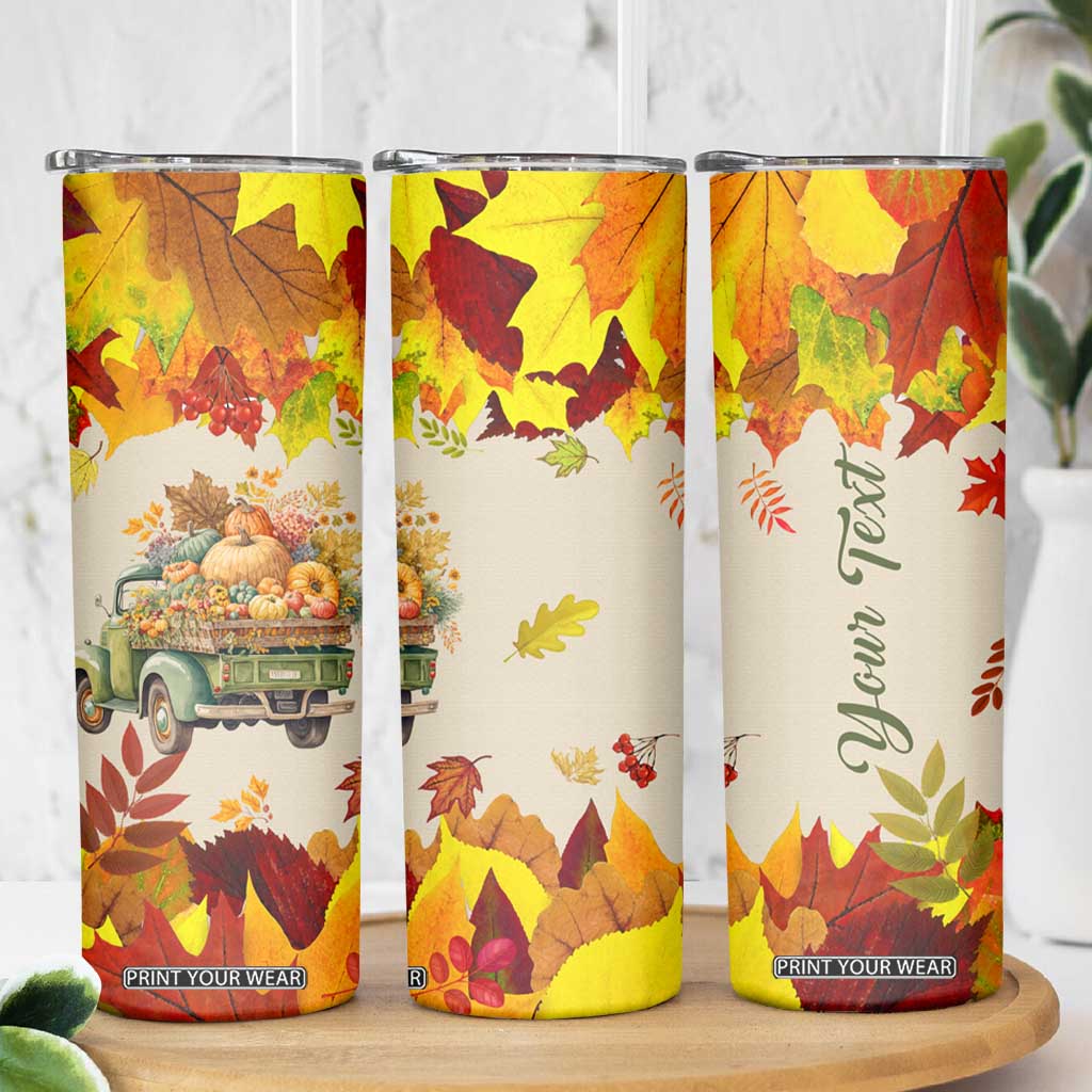 Pumpkin Truck Autumn Personalized Skinny Tumbler TS04 Print Your Wear