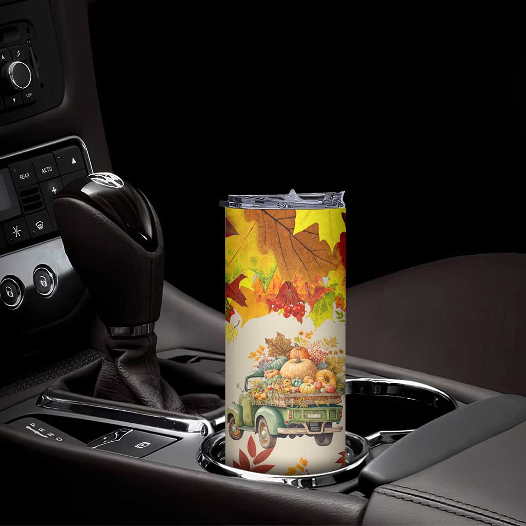 Pumpkin Truck Autumn Personalized Skinny Tumbler TS04 Print Your Wear