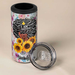 Black Women Faith 4 in 1 Can Cooler Tumbler Personalized TS04 Print Your Wear