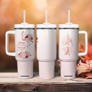 Always Look On The Pink Side Of Life Tumbler With Handle Personalized TS04 Print Your Wear