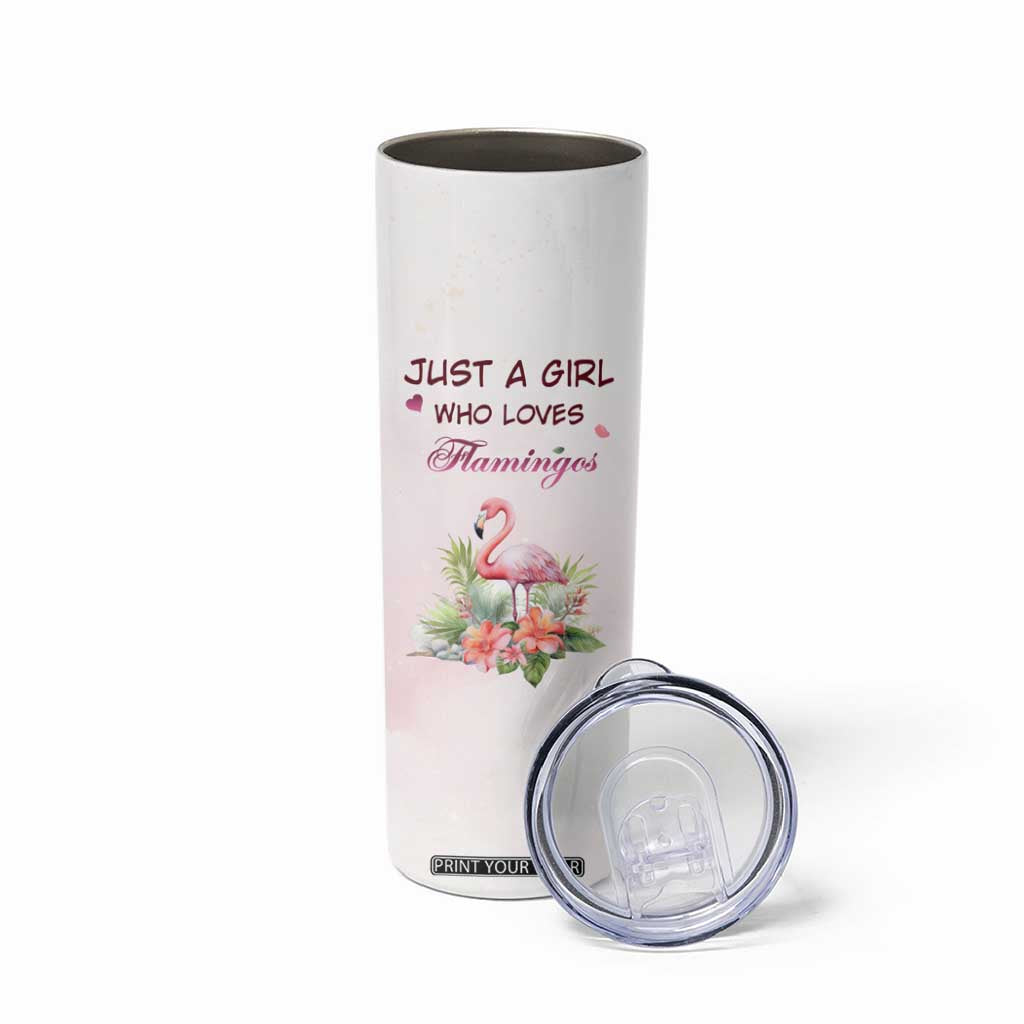 Just A Girl Who Loves Flamingos Skinny Tumbler Personalized TS04 Print Your Wear