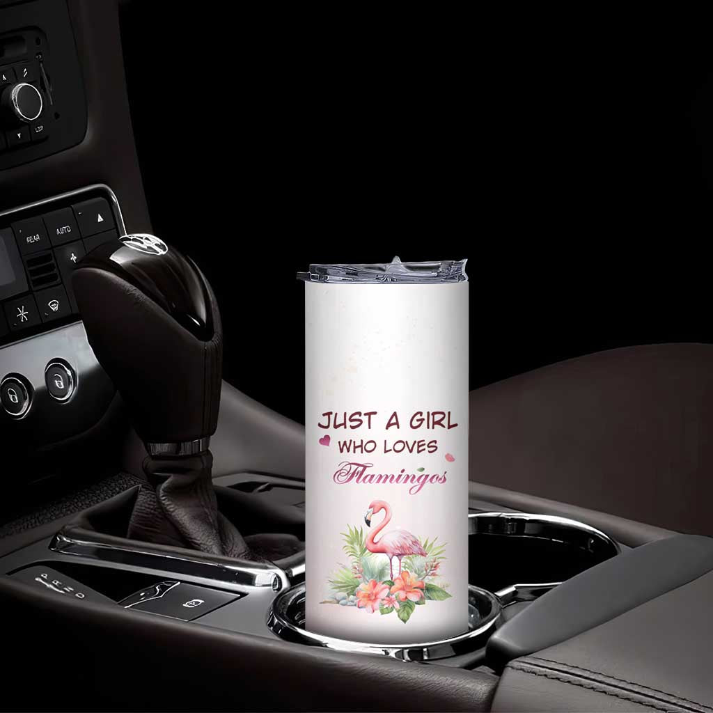 Just A Girl Who Loves Flamingos Skinny Tumbler Personalized TS04 Print Your Wear