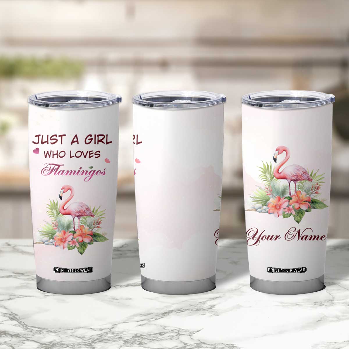 Just A Girl Who Loves Flamingos Tumbler Cup Personalized TS04 Print Your Wear