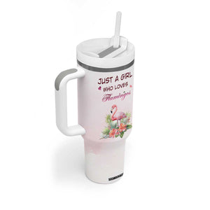 Just A Girl Who Loves Flamingos Tumbler With Handle Personalized TS04 Print Your Wear