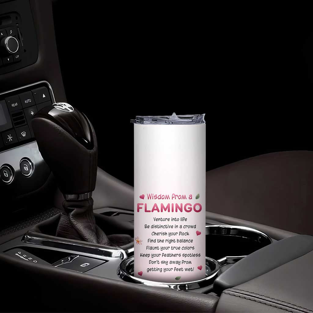 Wisdom From A Flamingo Skinny Tumbler Personalized TS04 Print Your Wear