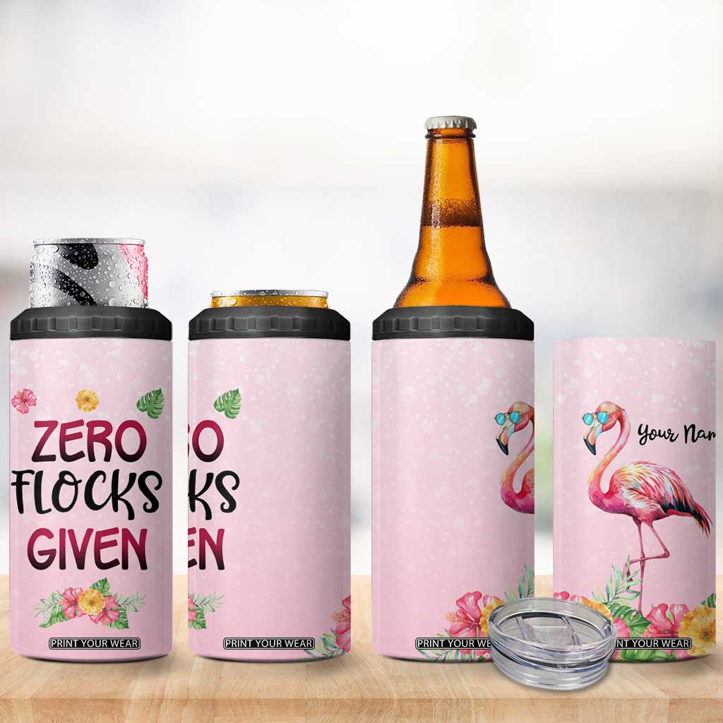 Flamingo Zero Flocks Given 4 in 1 Can Cooler Tumbler Personalized TS04 Print Your Wear