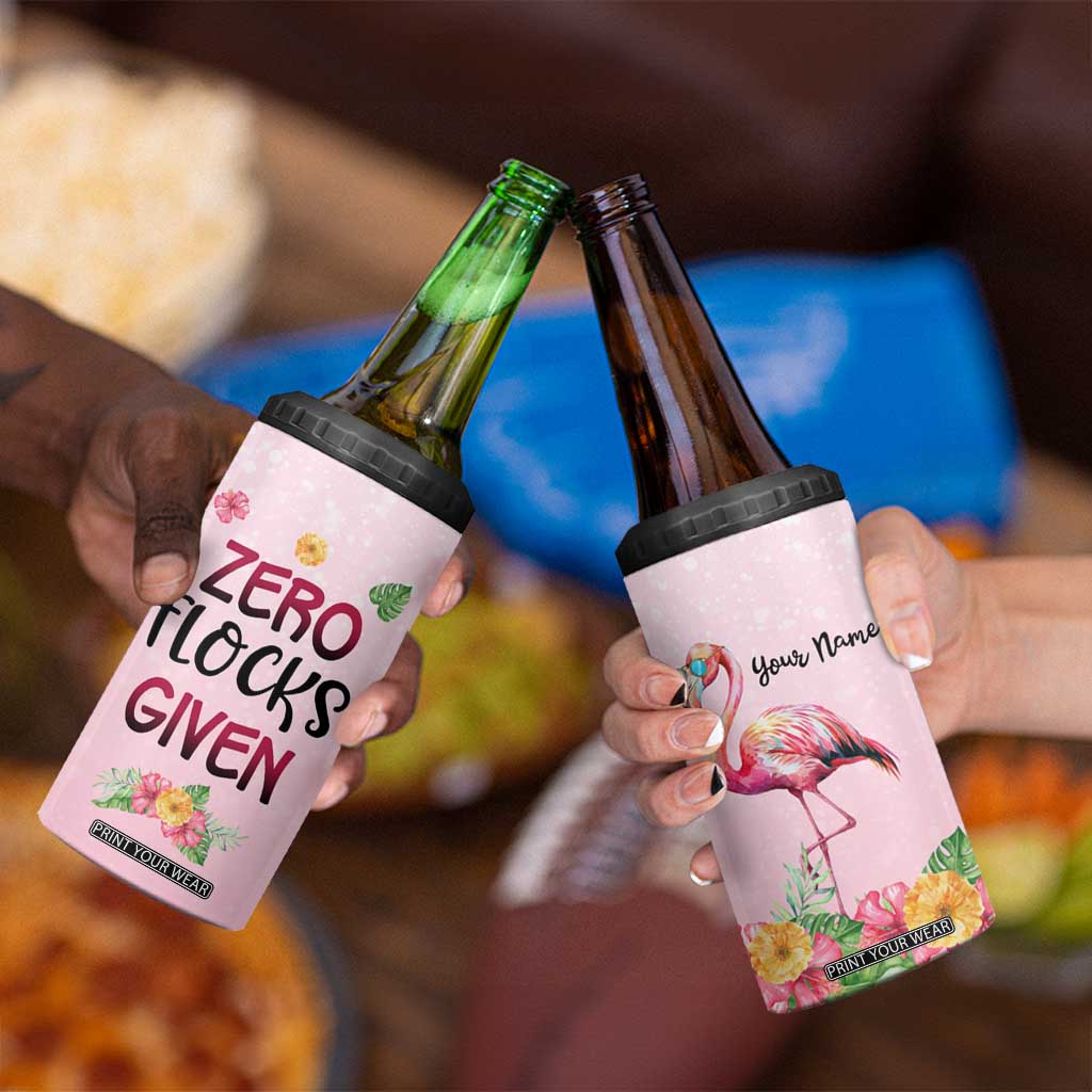 Flamingo Zero Flocks Given 4 in 1 Can Cooler Tumbler Personalized TS04 Print Your Wear