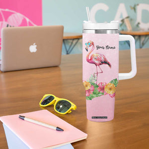 Flamingo Zero Flocks Given Tumbler With Handle Personalized TS04 Print Your Wear