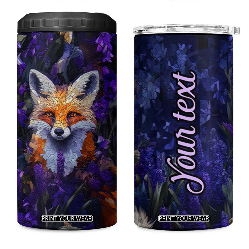 Fox Violet Crystal Mosaic 4 in 1 Can Cooler Tumbler Personalized TS04 One Size: 16 oz Multicolor Print Your Wear