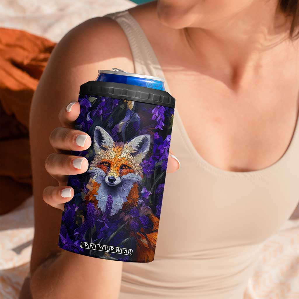 Fox Violet Crystal Mosaic 4 in 1 Can Cooler Tumbler Personalized TS04 Print Your Wear