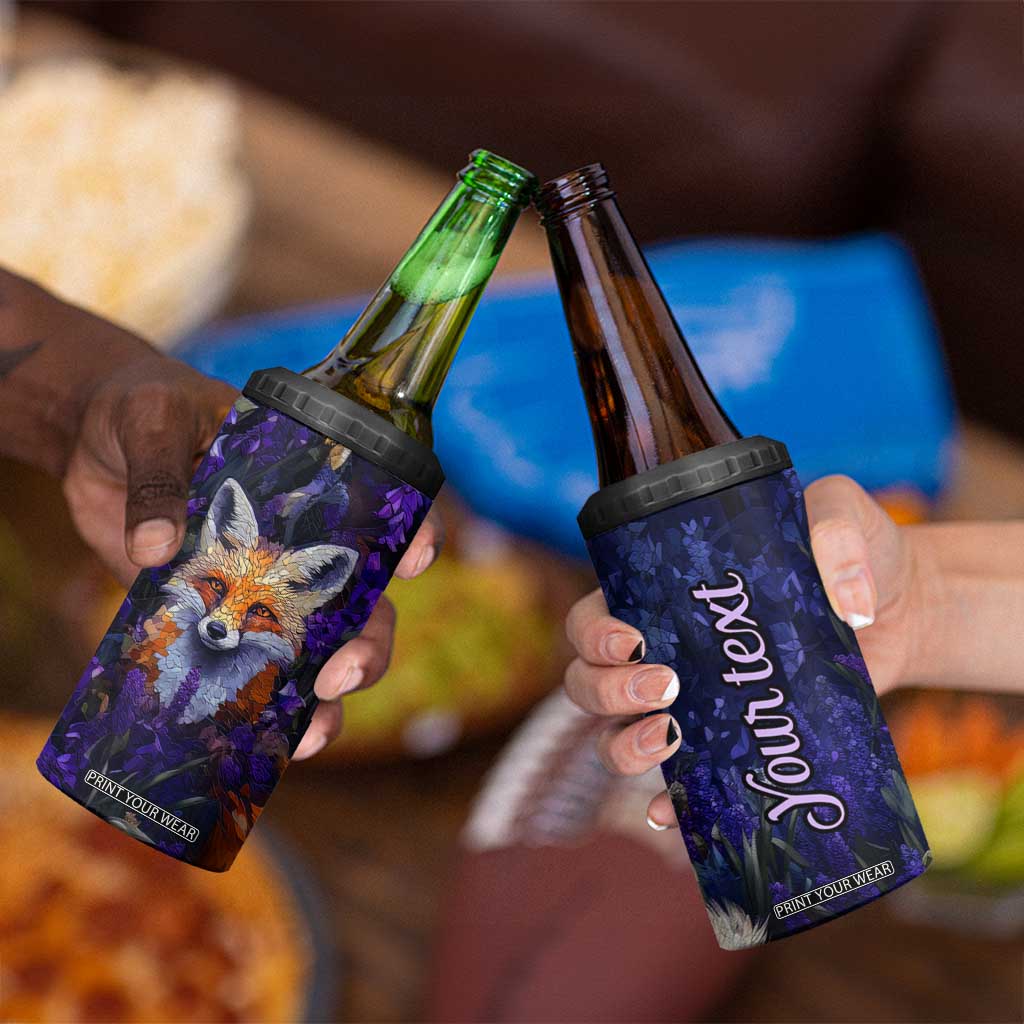 Fox Violet Crystal Mosaic 4 in 1 Can Cooler Tumbler Personalized TS04 Print Your Wear