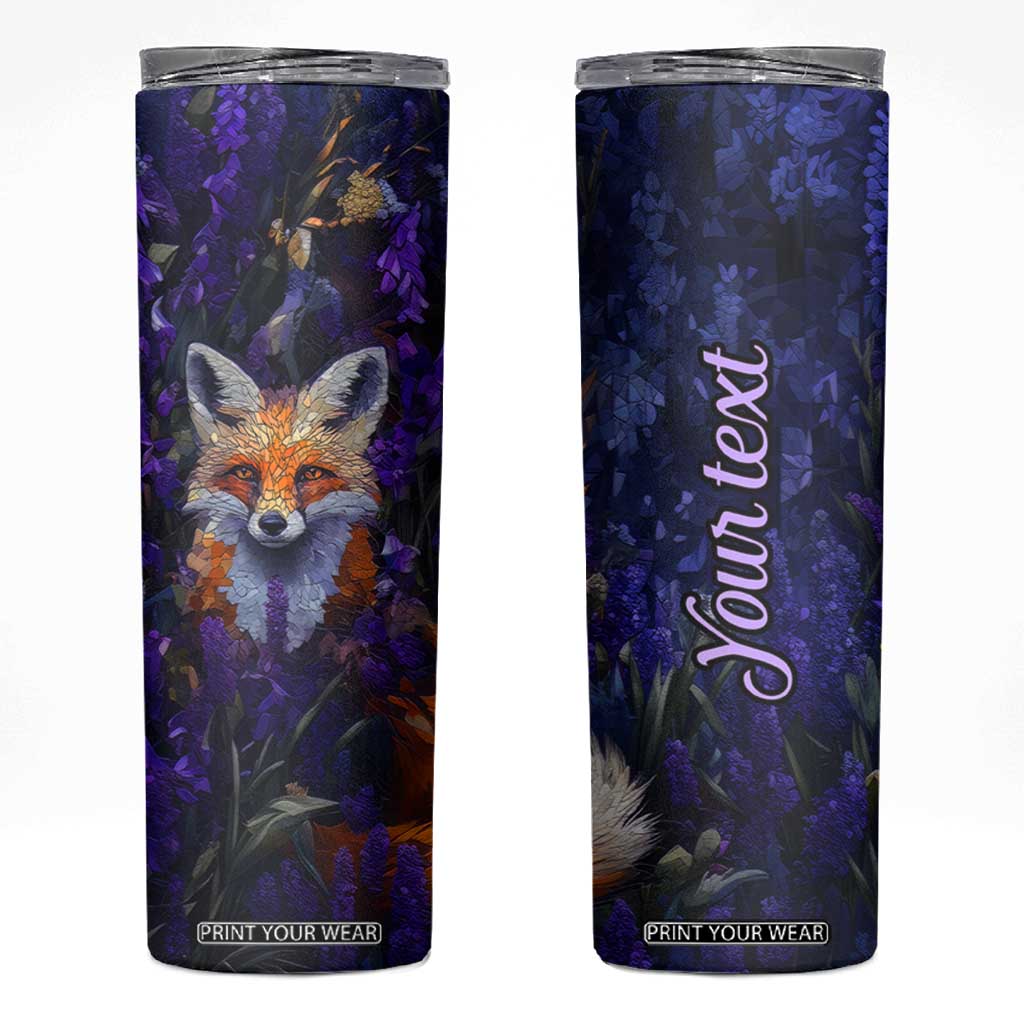 Fox Violet Crystal Mosaic Skinny Tumbler Personalized TS04 Multicolor Print Your Wear