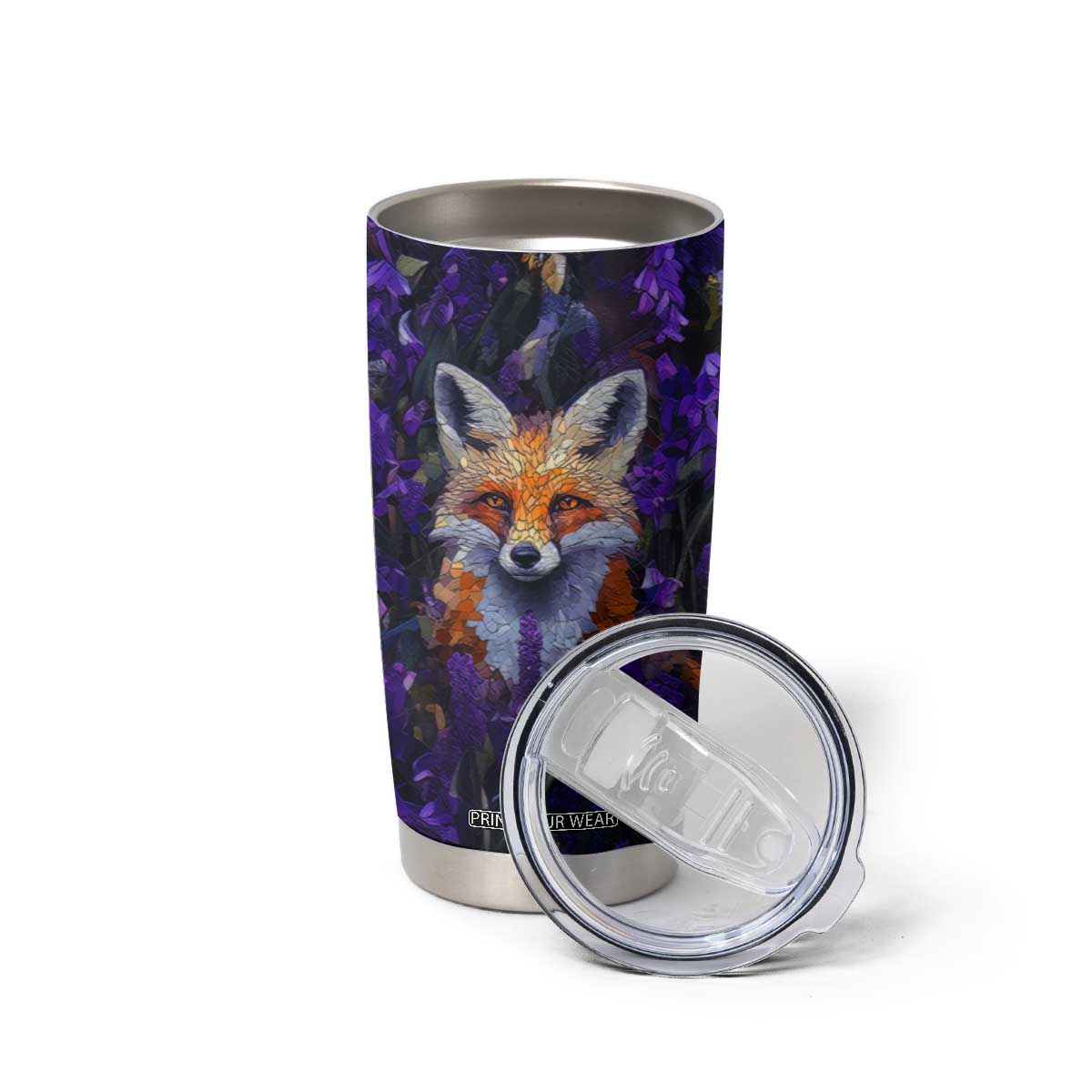 Fox Violet Crystal Mosaic Tumbler Cup Personalized TS04 Print Your Wear