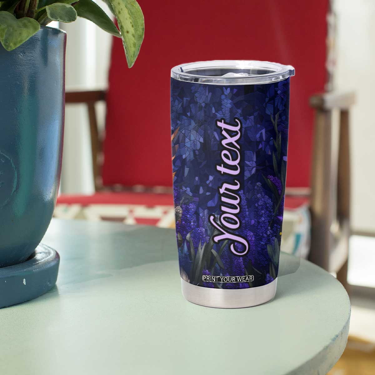 Fox Violet Crystal Mosaic Tumbler Cup Personalized TS04 Print Your Wear