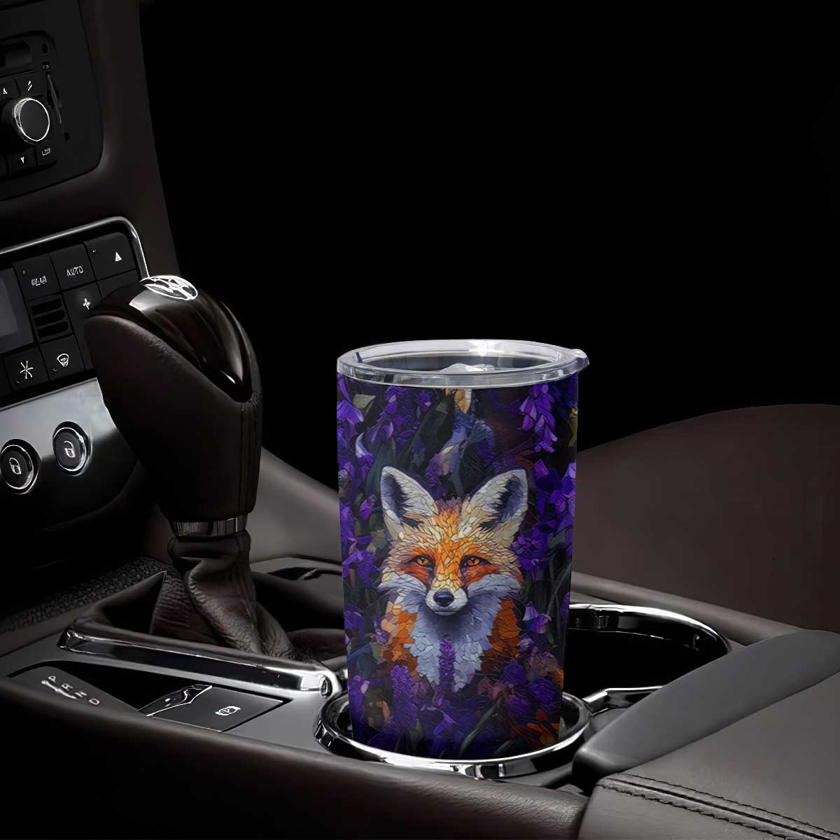Fox Violet Crystal Mosaic Tumbler Cup Personalized TS04 Print Your Wear