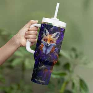 Fox Violet Crystal Mosaic Tumbler With Handle Personalized TS04 Print Your Wear