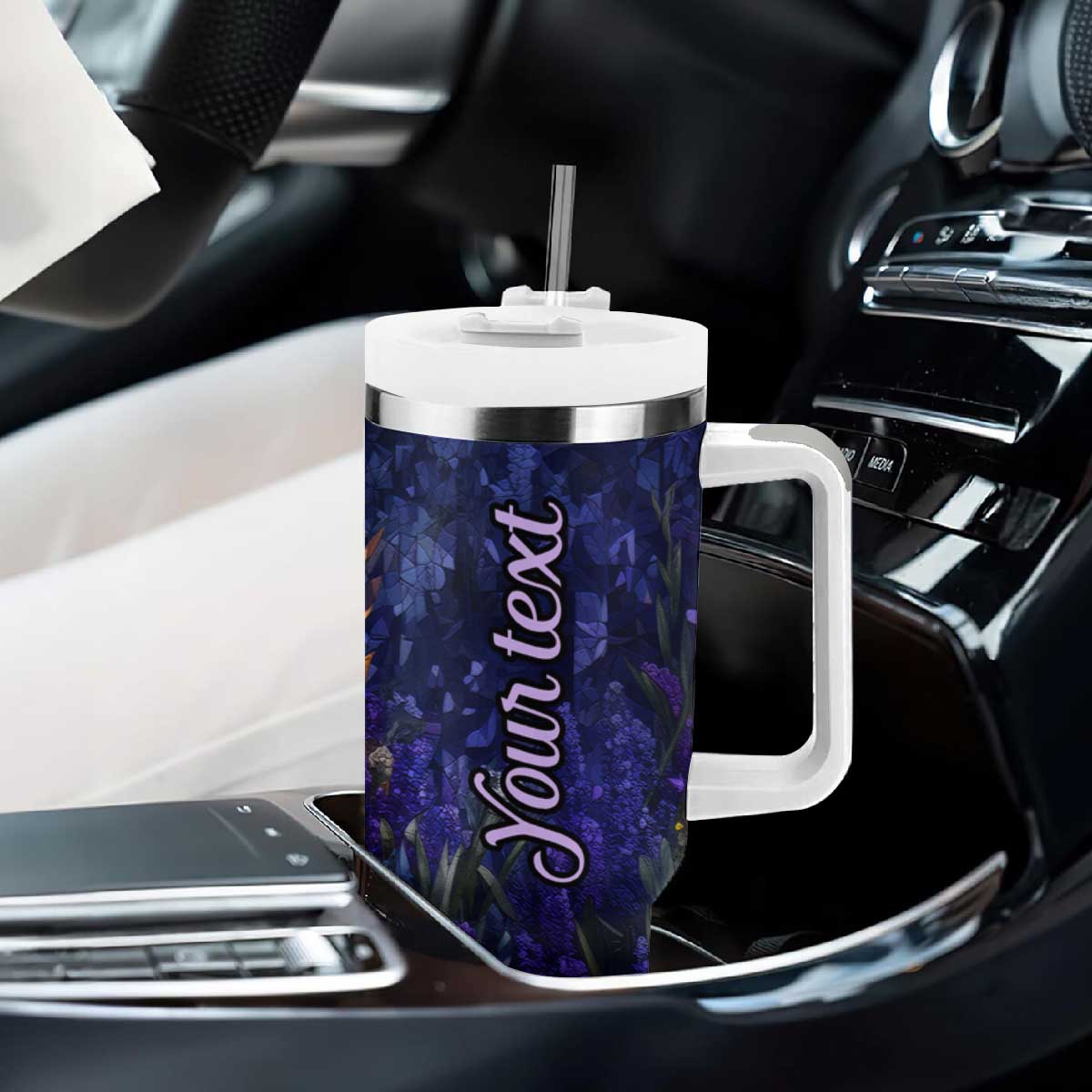 Fox Violet Crystal Mosaic Tumbler With Handle Personalized TS04 Print Your Wear