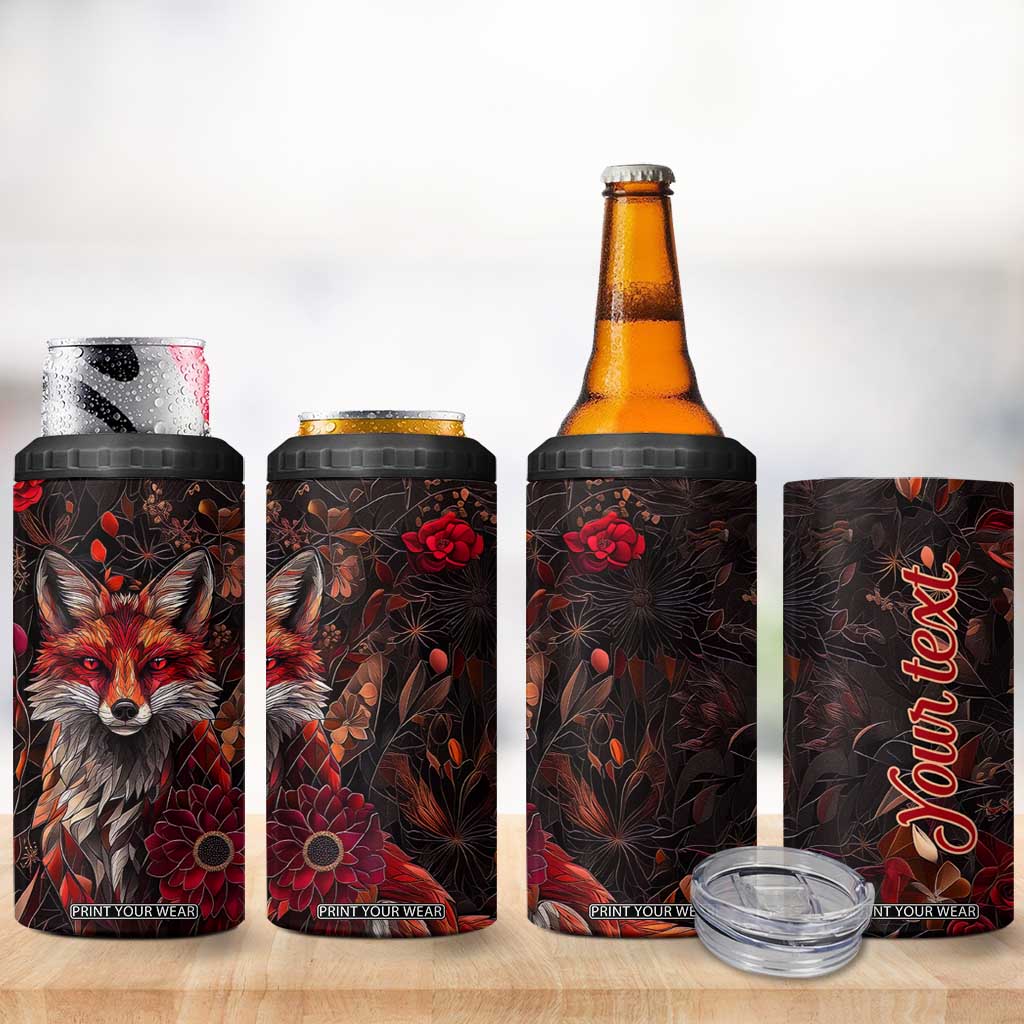 Fox Garnet Crystal Mosaic 4 in 1 Can Cooler Tumbler Personalized TS04 Print Your Wear