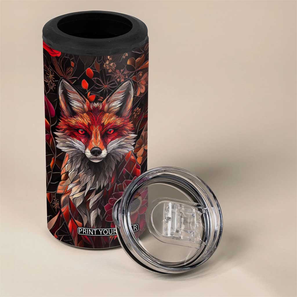 Fox Garnet Crystal Mosaic 4 in 1 Can Cooler Tumbler Personalized TS04 Print Your Wear