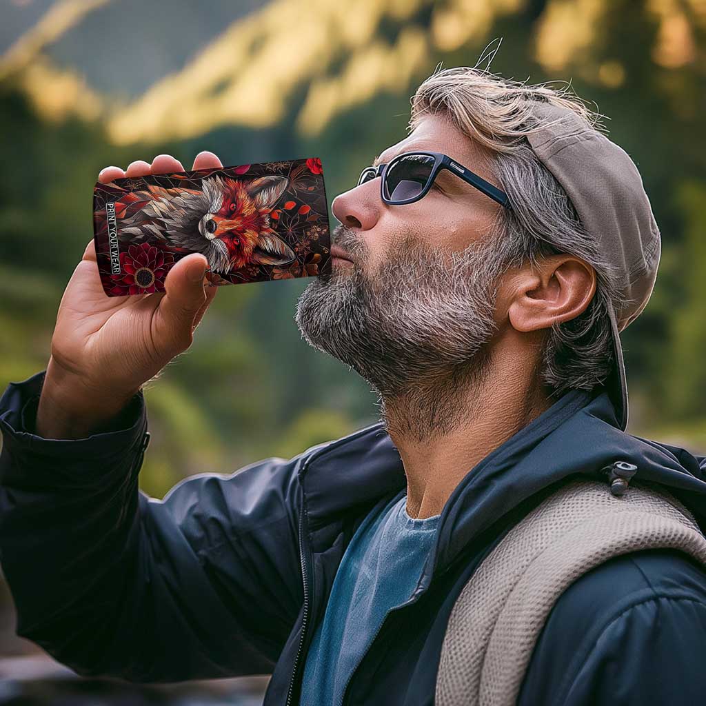 Fox Garnet Crystal Mosaic 4 in 1 Can Cooler Tumbler Personalized TS04 Print Your Wear