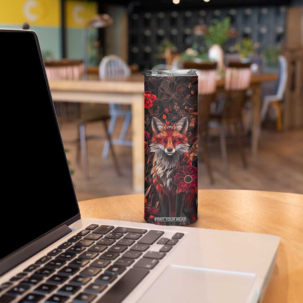 Fox Garnet Crystal Mosaic Skinny Tumbler Personalized TS04 Print Your Wear