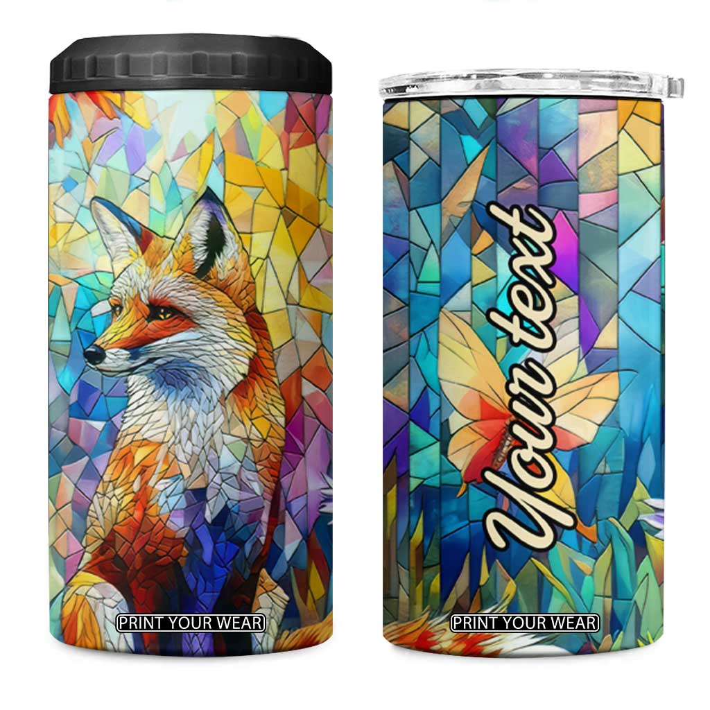 Fox Colorful Crystal Mosaic 4 in 1 Can Cooler Tumbler Personalized TS04 One Size: 16 oz Multicolor Print Your Wear