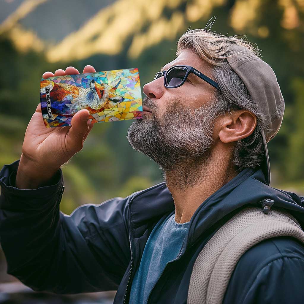 Fox Colorful Crystal Mosaic 4 in 1 Can Cooler Tumbler Personalized TS04 Print Your Wear