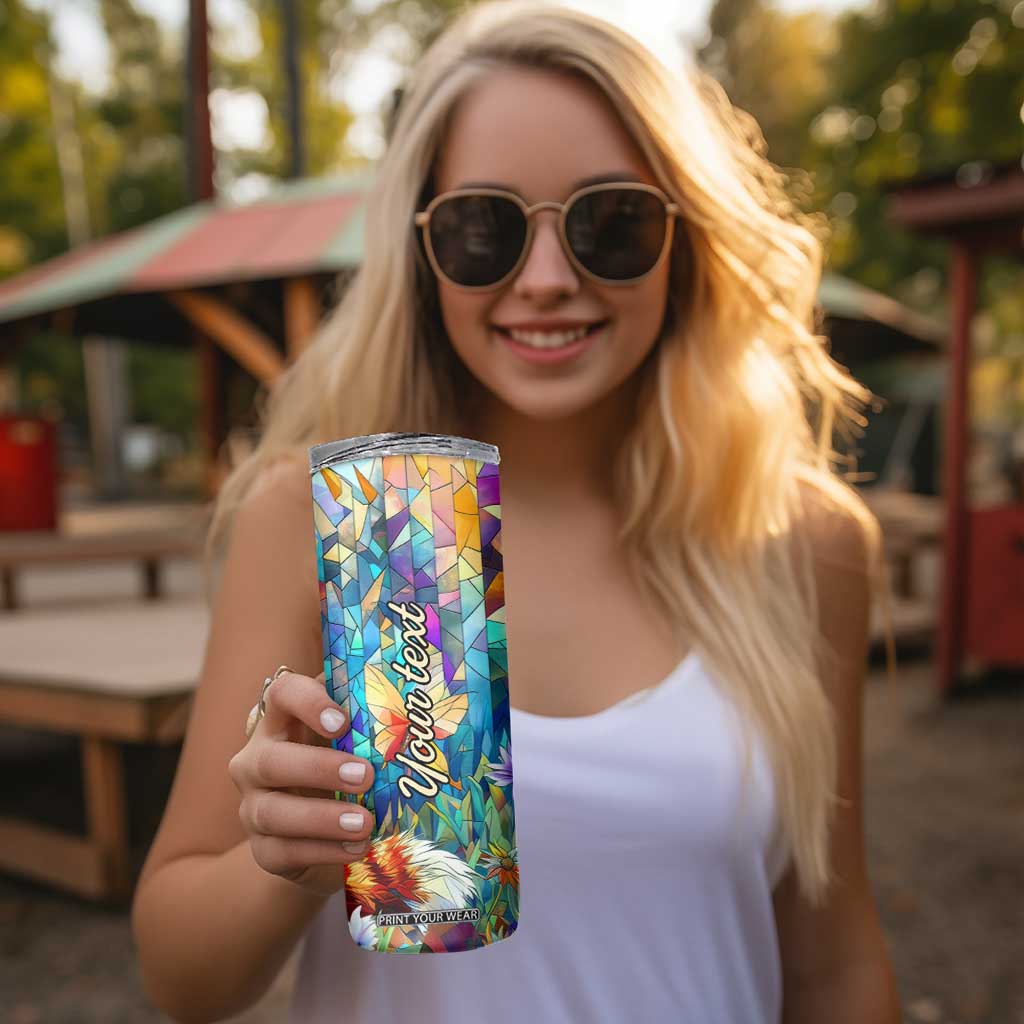 Fox Colorful Crystal Mosaic Skinny Tumbler Personalized TS04 Print Your Wear