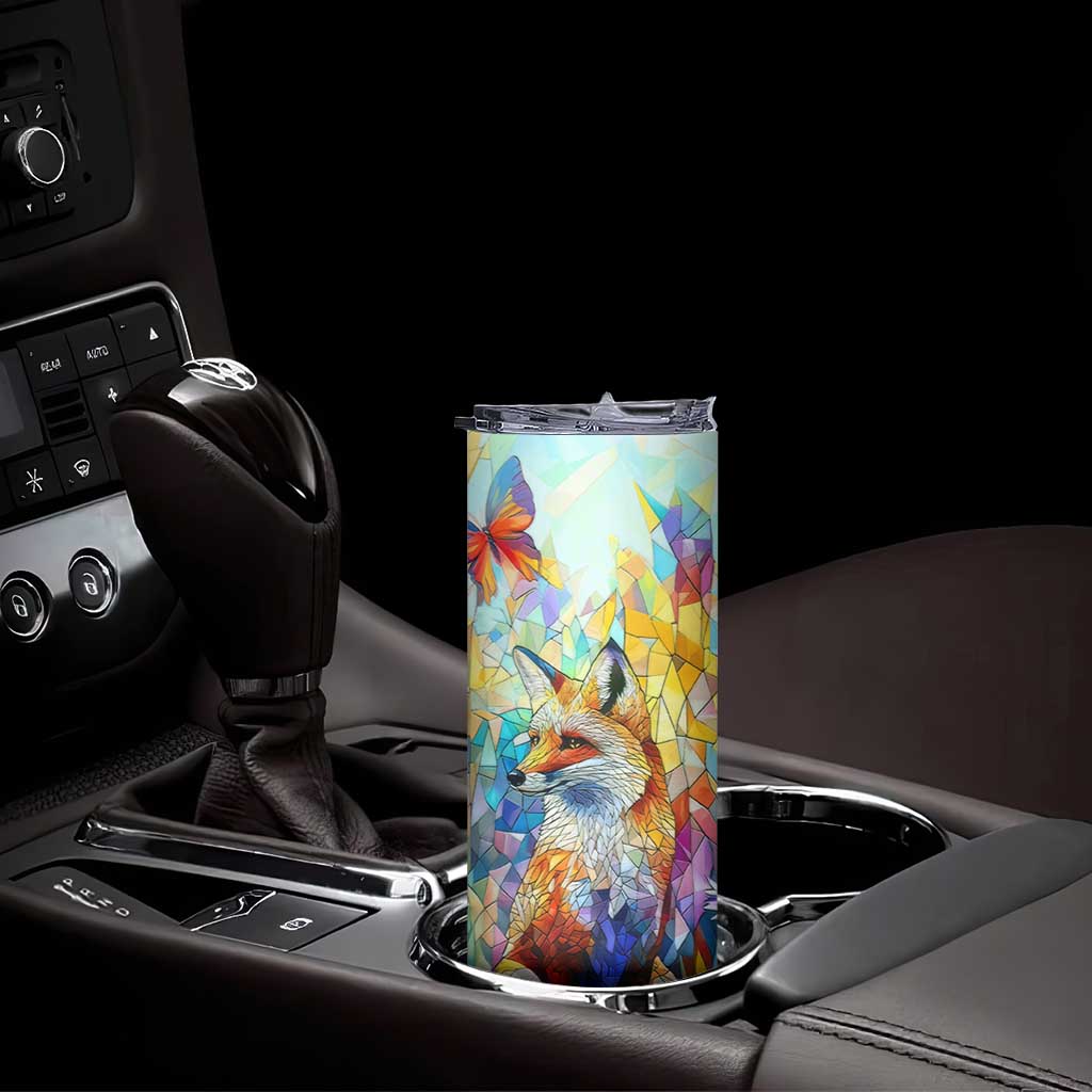 Fox Colorful Crystal Mosaic Skinny Tumbler Personalized TS04 Print Your Wear