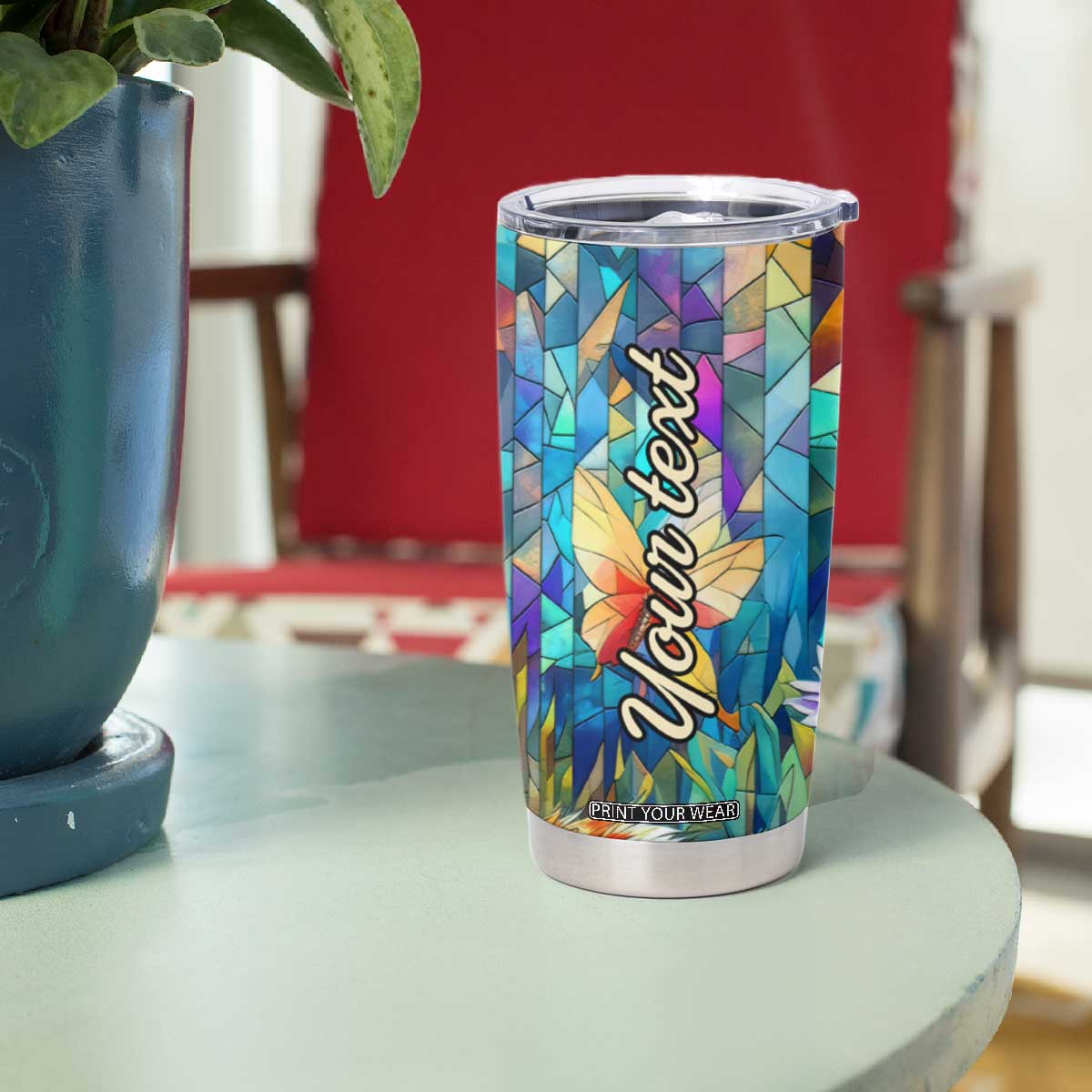 Fox Colorful Crystal Mosaic Tumbler Cup Personalized TS04 Print Your Wear