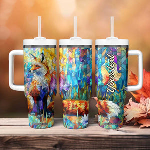 Fox Colorful Crystal Mosaic Tumbler With Handle Personalized TS04 Print Your Wear