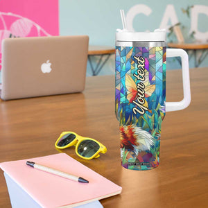 Fox Colorful Crystal Mosaic Tumbler With Handle Personalized TS04 Print Your Wear