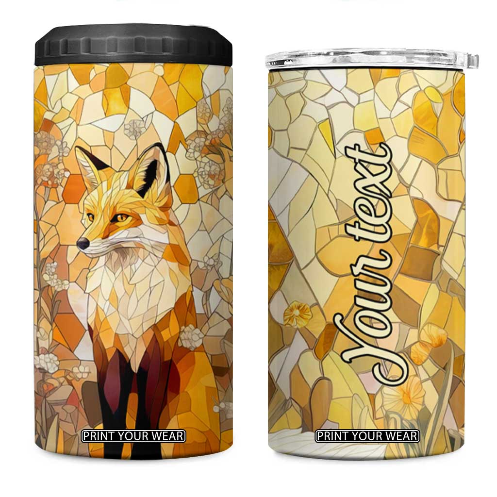 Fox Citrine Crystal Mosaic 4 in 1 Can Cooler Tumbler Personalized TS04 One Size: 16 oz Multicolor Print Your Wear