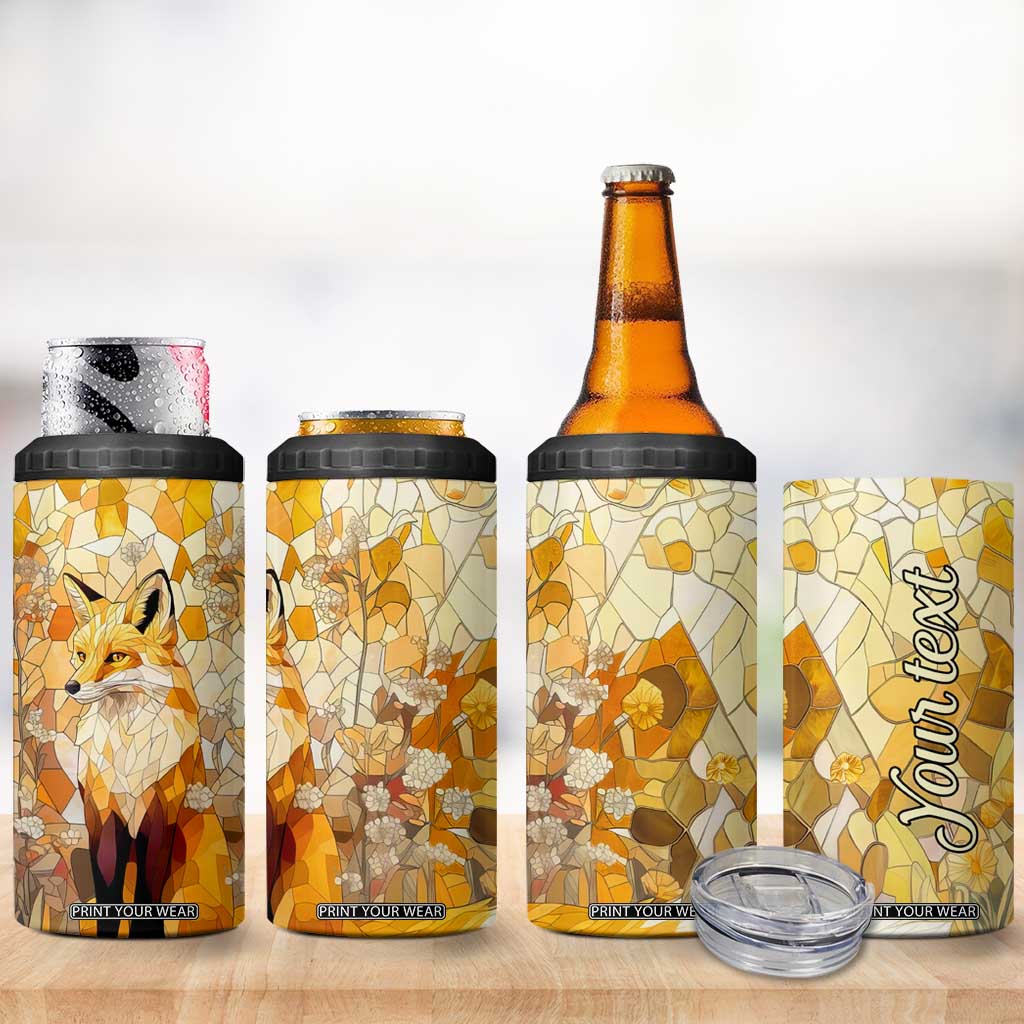 Fox Citrine Crystal Mosaic 4 in 1 Can Cooler Tumbler Personalized TS04 Print Your Wear