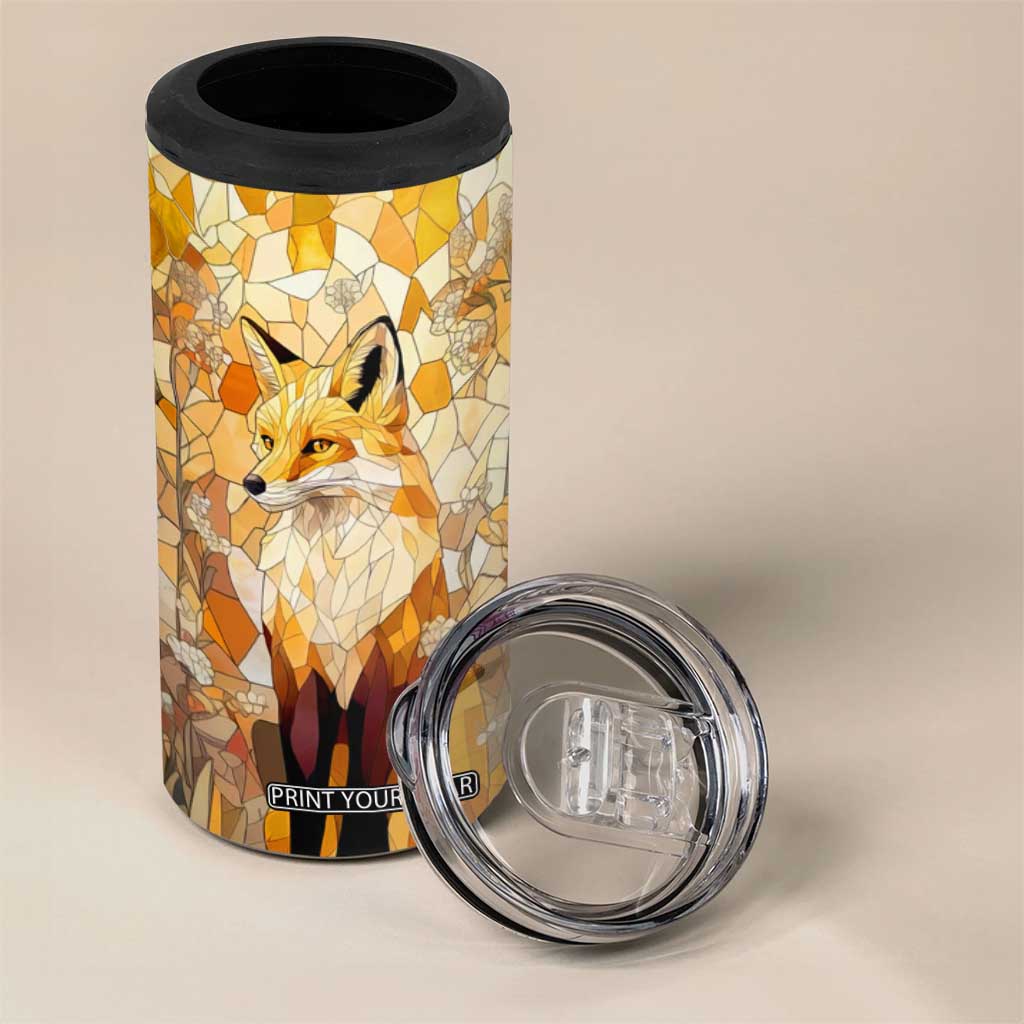 Fox Citrine Crystal Mosaic 4 in 1 Can Cooler Tumbler Personalized TS04 Print Your Wear