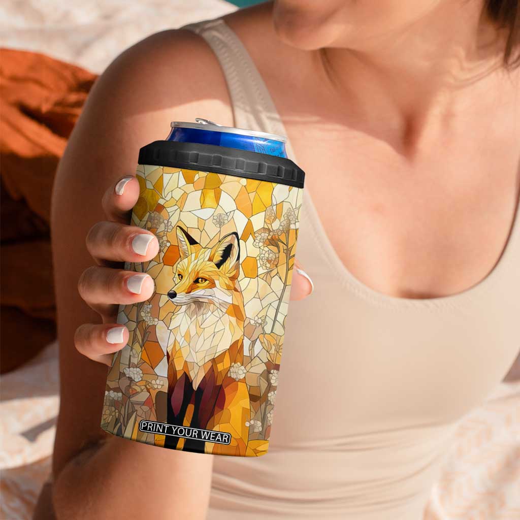 Fox Citrine Crystal Mosaic 4 in 1 Can Cooler Tumbler Personalized TS04 Print Your Wear