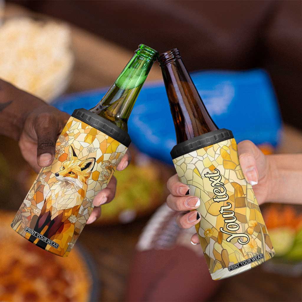 Fox Citrine Crystal Mosaic 4 in 1 Can Cooler Tumbler Personalized TS04 Print Your Wear