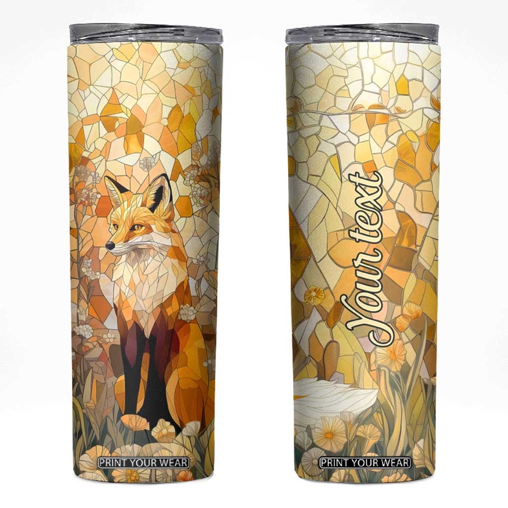 Fox Citrine Crystal Mosaic Skinny Tumbler Personalized TS04 Multicolor Print Your Wear