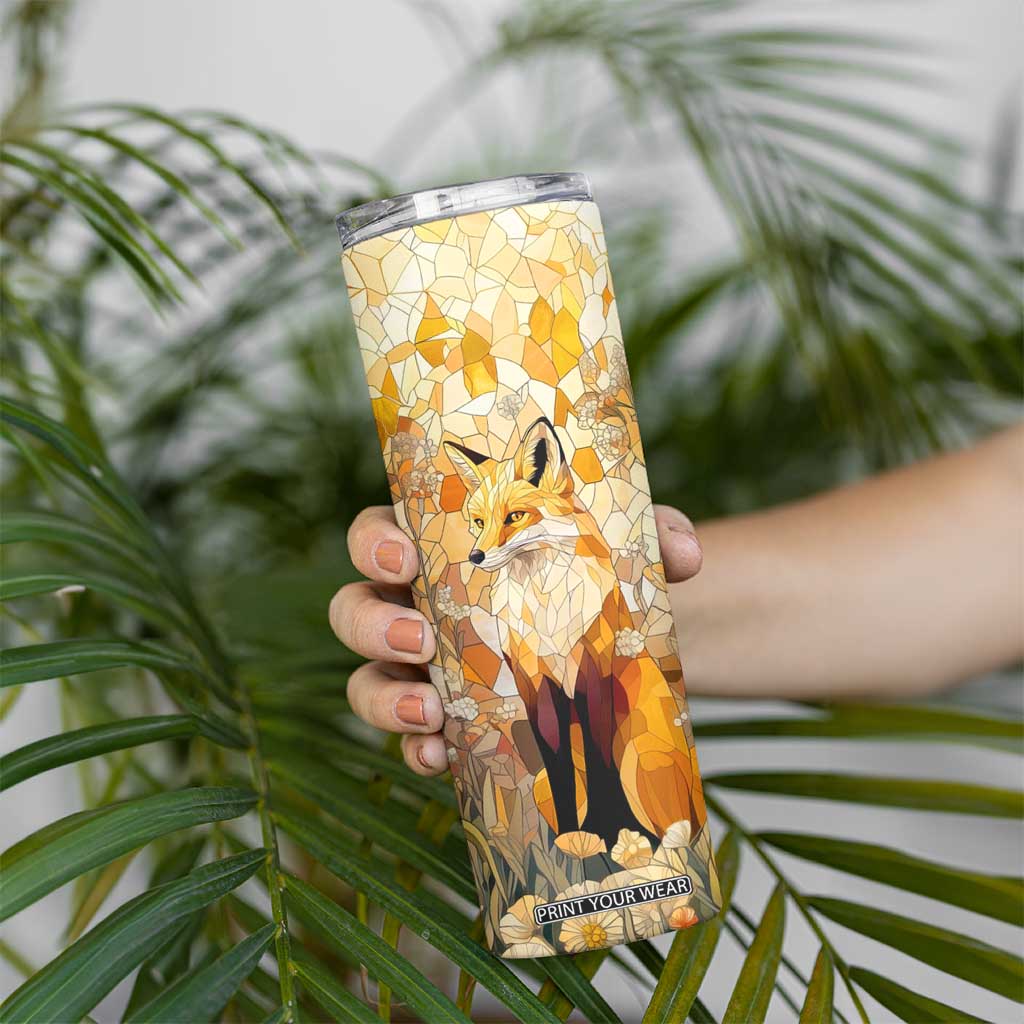 Fox Citrine Crystal Mosaic Skinny Tumbler Personalized TS04 Print Your Wear