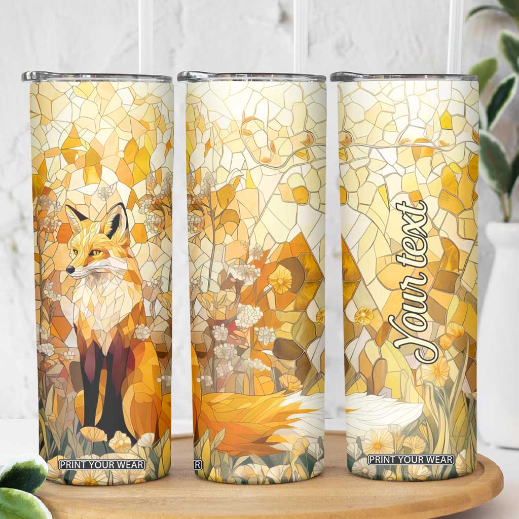 Fox Citrine Crystal Mosaic Skinny Tumbler Personalized TS04 Print Your Wear