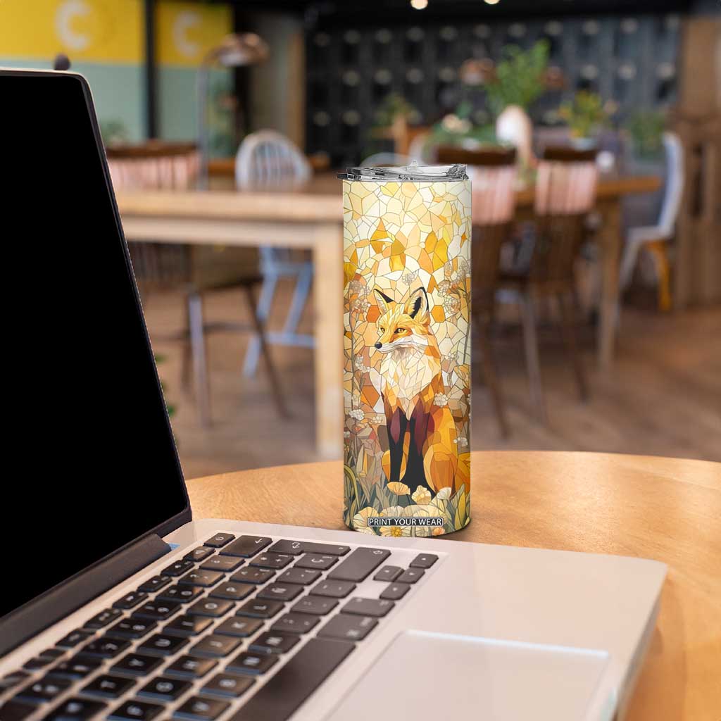 Fox Citrine Crystal Mosaic Skinny Tumbler Personalized TS04 Print Your Wear