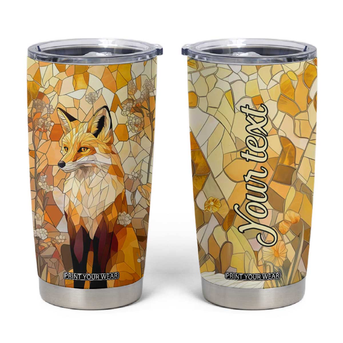 Fox Citrine Crystal Mosaic Tumbler Cup Personalized TS04 Multicolor Print Your Wear
