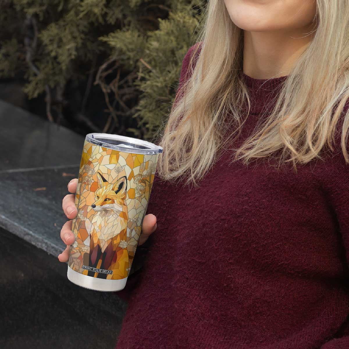 Fox Citrine Crystal Mosaic Tumbler Cup Personalized TS04 Print Your Wear