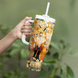 Fox Citrine Crystal Mosaic Tumbler With Handle Personalized TS04 Print Your Wear