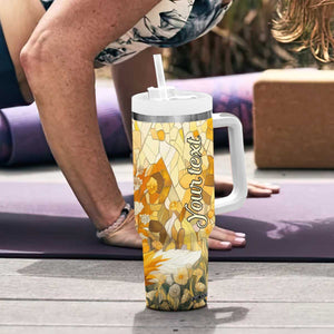 Fox Citrine Crystal Mosaic Tumbler With Handle Personalized TS04 Print Your Wear