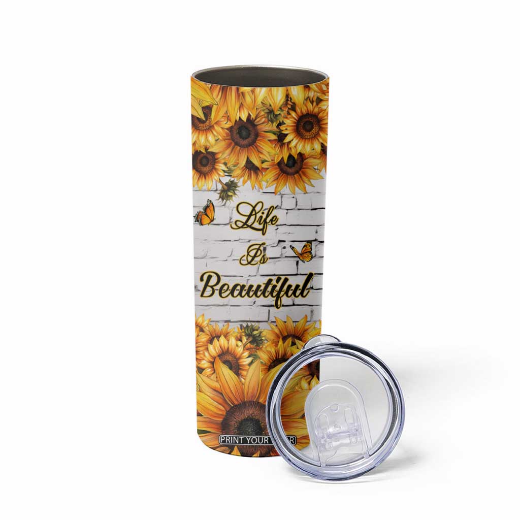 Life Is Beautiful Lovely Elephant Skinny Tumbler Personalized TS04 Print Your Wear