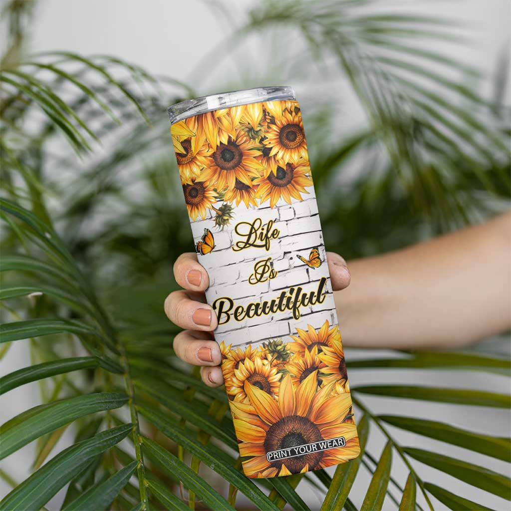 Life Is Beautiful Lovely Elephant Skinny Tumbler Personalized TS04 Print Your Wear