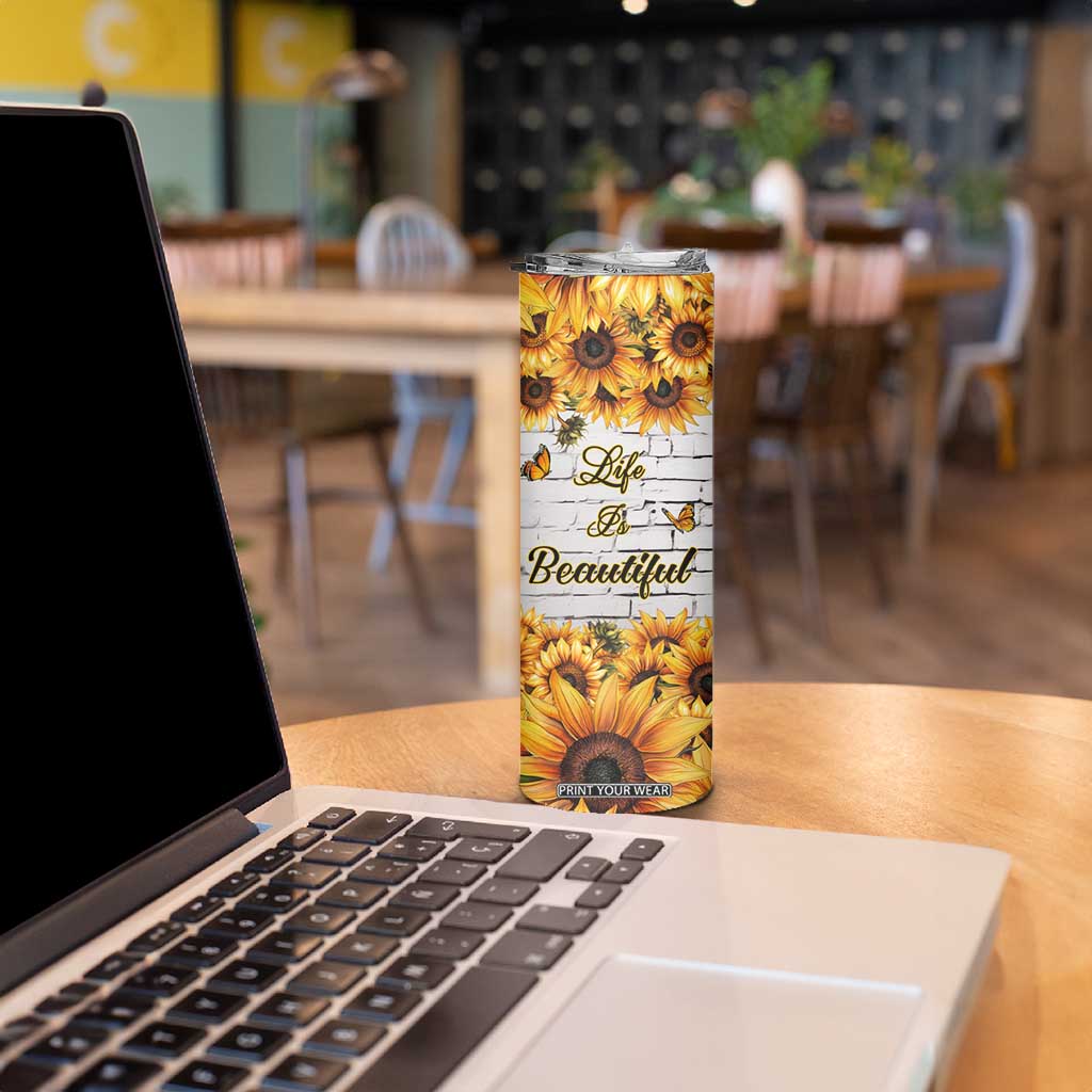 Life Is Beautiful Lovely Elephant Skinny Tumbler Personalized TS04 Print Your Wear